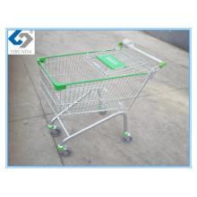 Chariot à achats de supermarché plaqué par zinc 135L